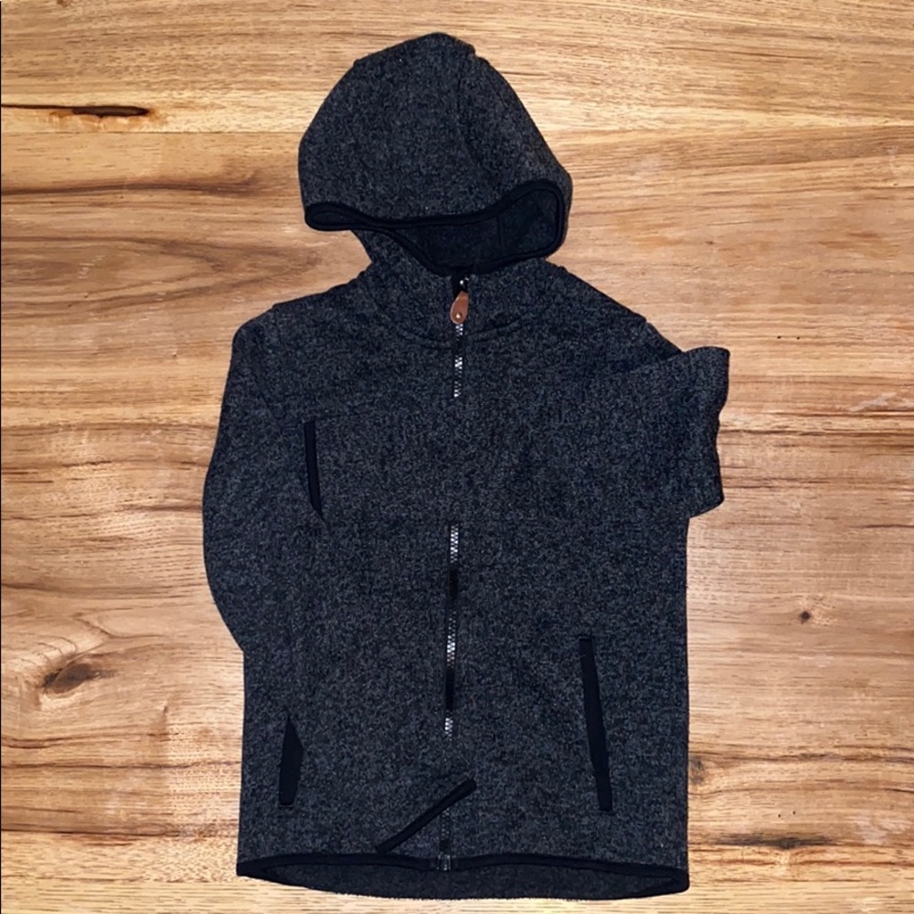 👦Boys H&M heather black zip up hoodie size 6-8